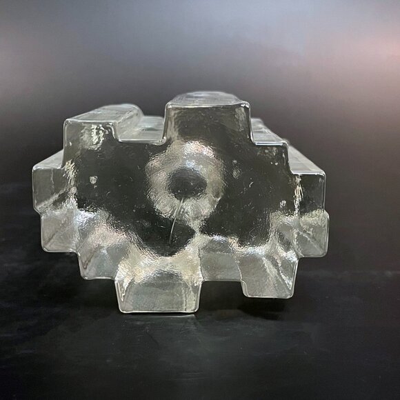 Bohemian Crystal Glass Ice Block Candle Holders Set of 3 Bohemia Glass - Picture 16 of 16